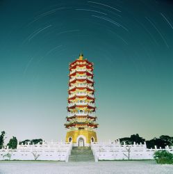  日月潭慈恩塔星夜