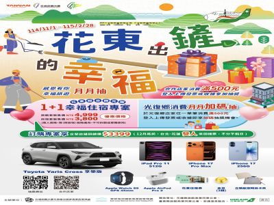  「花東感恩有你 出鏟幸福 好禮月月抽」活動